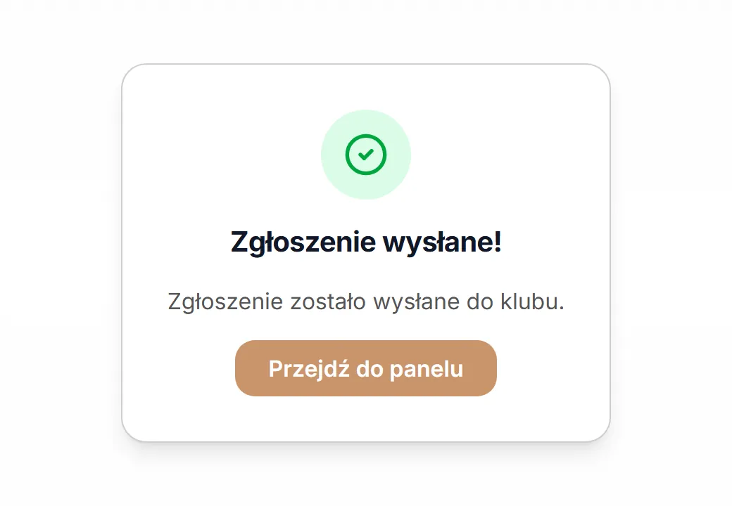 Potwierdzenie wysłania zgłoszenia