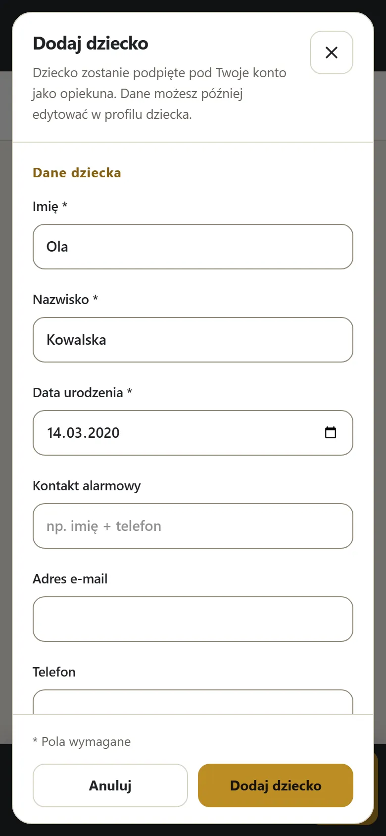 Dodaj dziecko