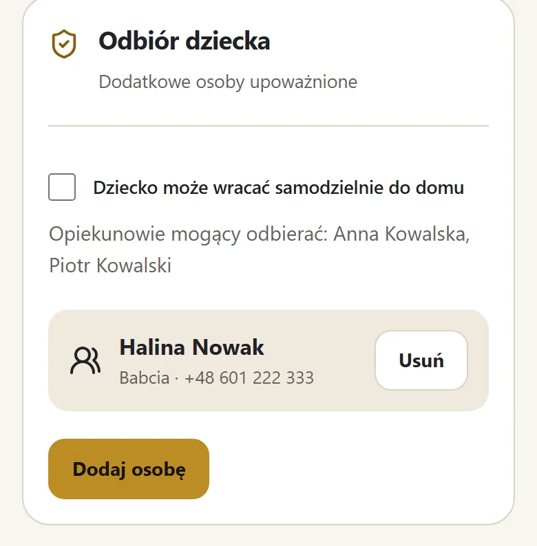 Odbiór dziecka