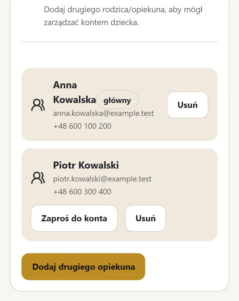 Opiekunowie dziecka