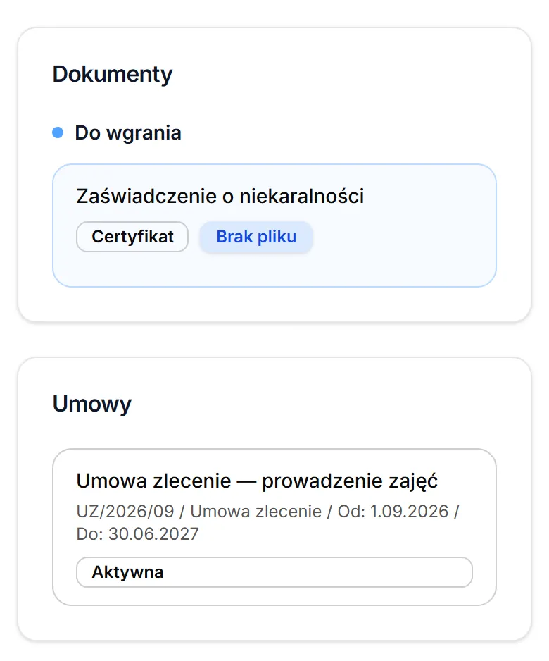 Dokumenty i umowy