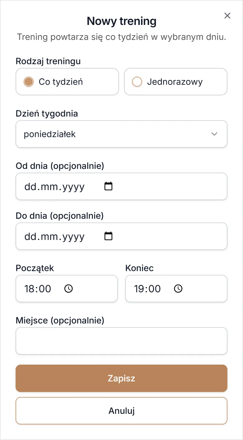 Nowy trening