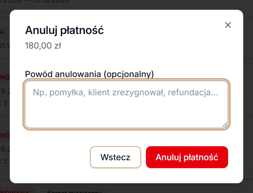 Anuluj płatność