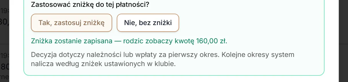 Zniżka automatyczna zastosowana