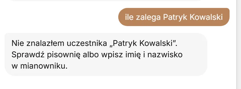 Nie znaleziono osoby