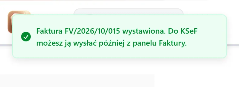Faktura wystawiona bez wysyłki do KSeF
