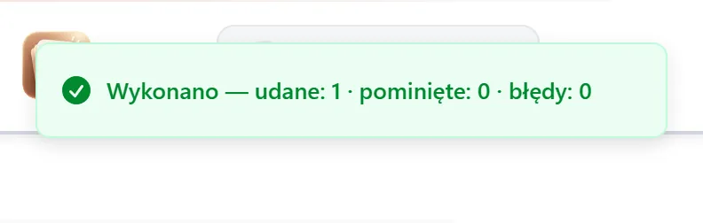 Faktury KSeF wystawione dla zaznaczonych