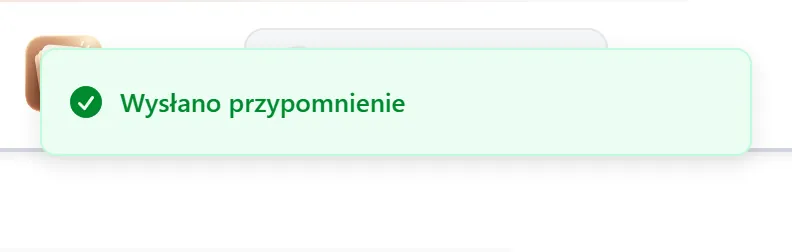 Przypomnienie wysłane