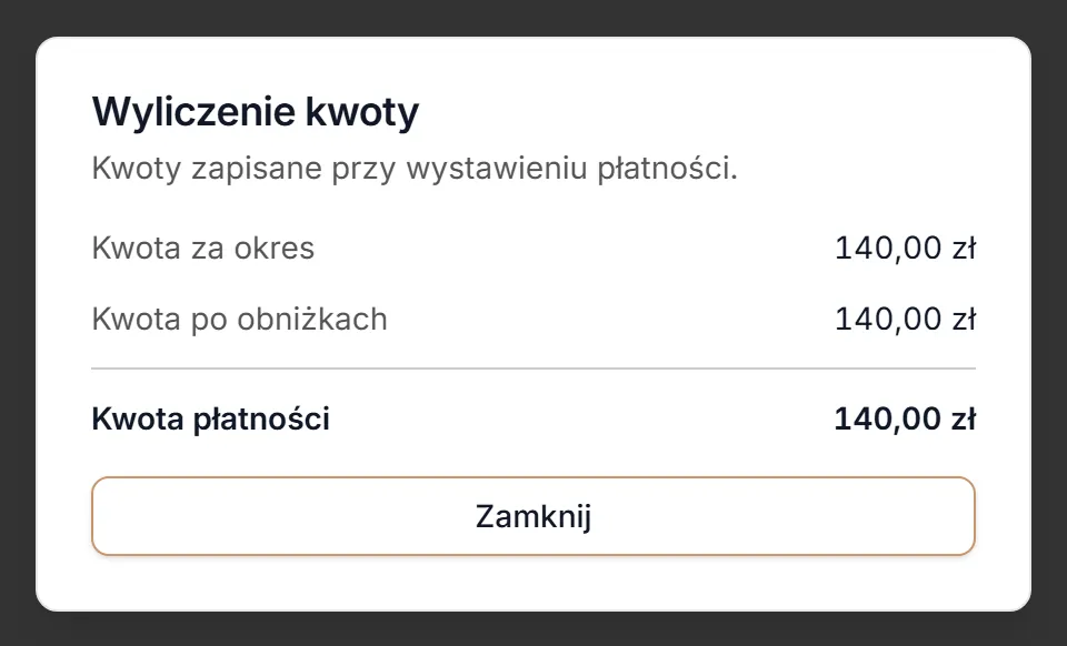 Wyliczenie kwoty bez zniżek