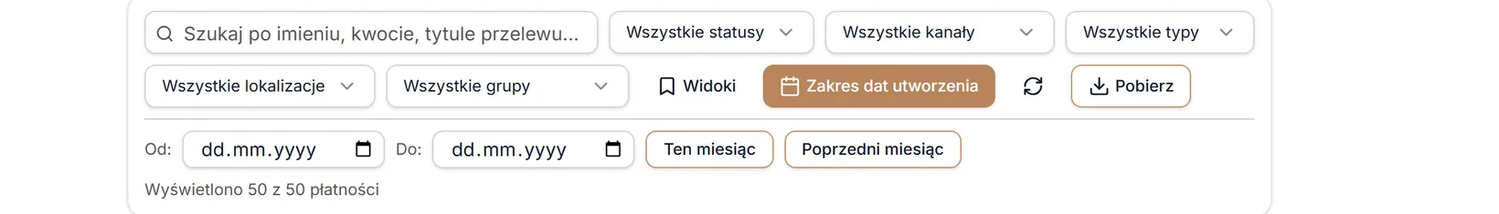 Zakres dat po wyczyszczeniu
