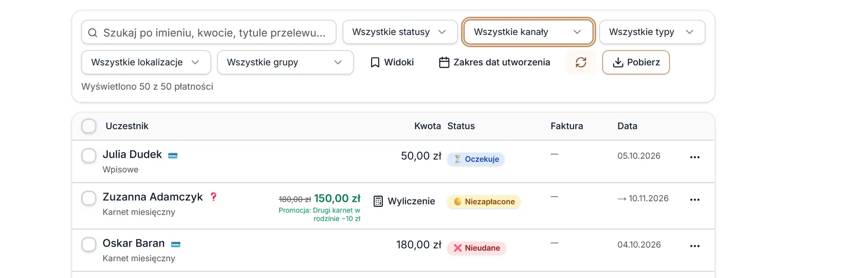 Kanał: Wszystkie kanały