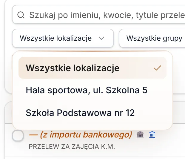 Lista lokalizacji