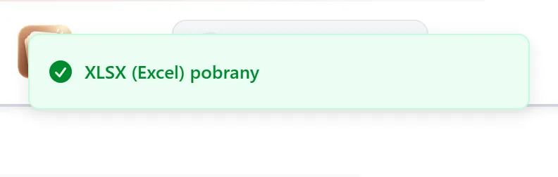 Potwierdzenie pobrania pliku