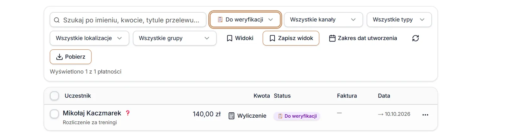 Status: Do weryfikacji