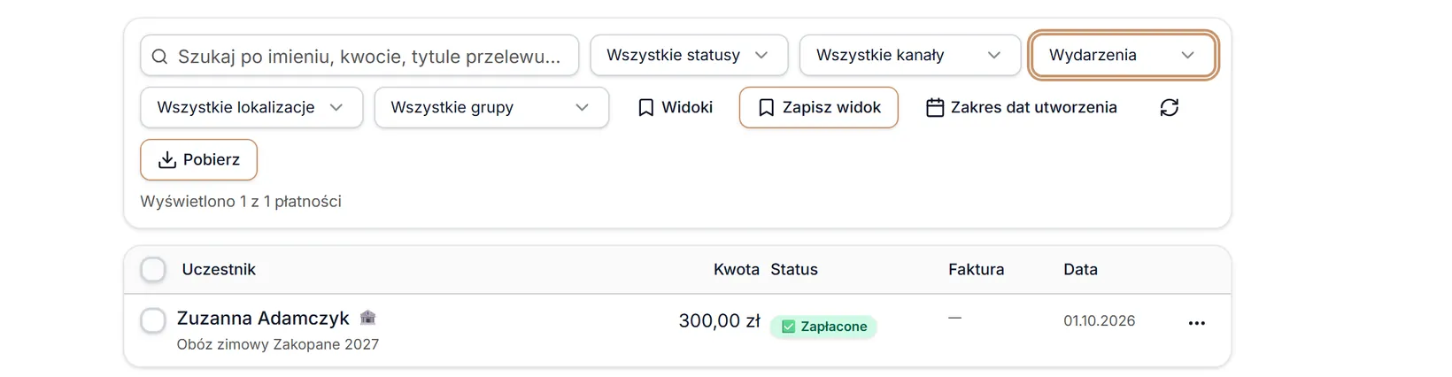 Typ: Wydarzenia