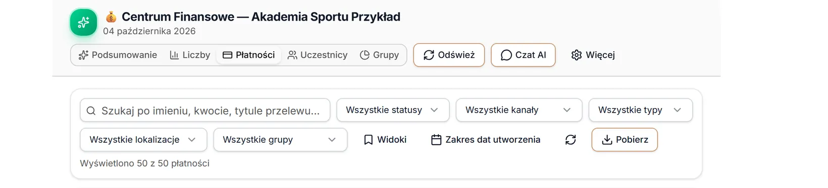 Widok Płatności