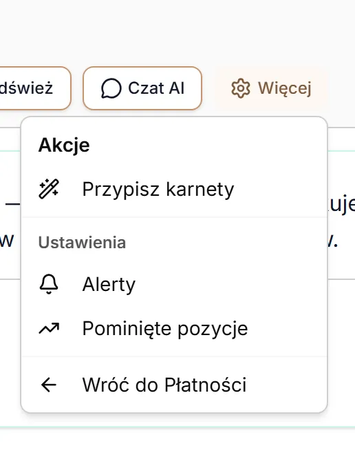 Menu Więcej