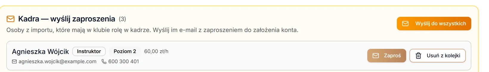 Wiersz osoby z importu
