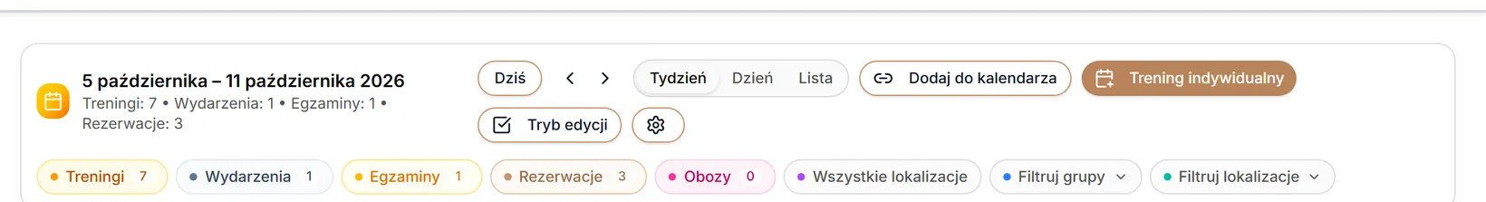 Pasek nad kalendarzem