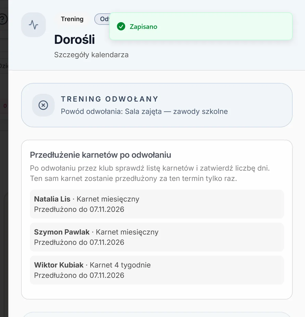 Karnety przedłużone