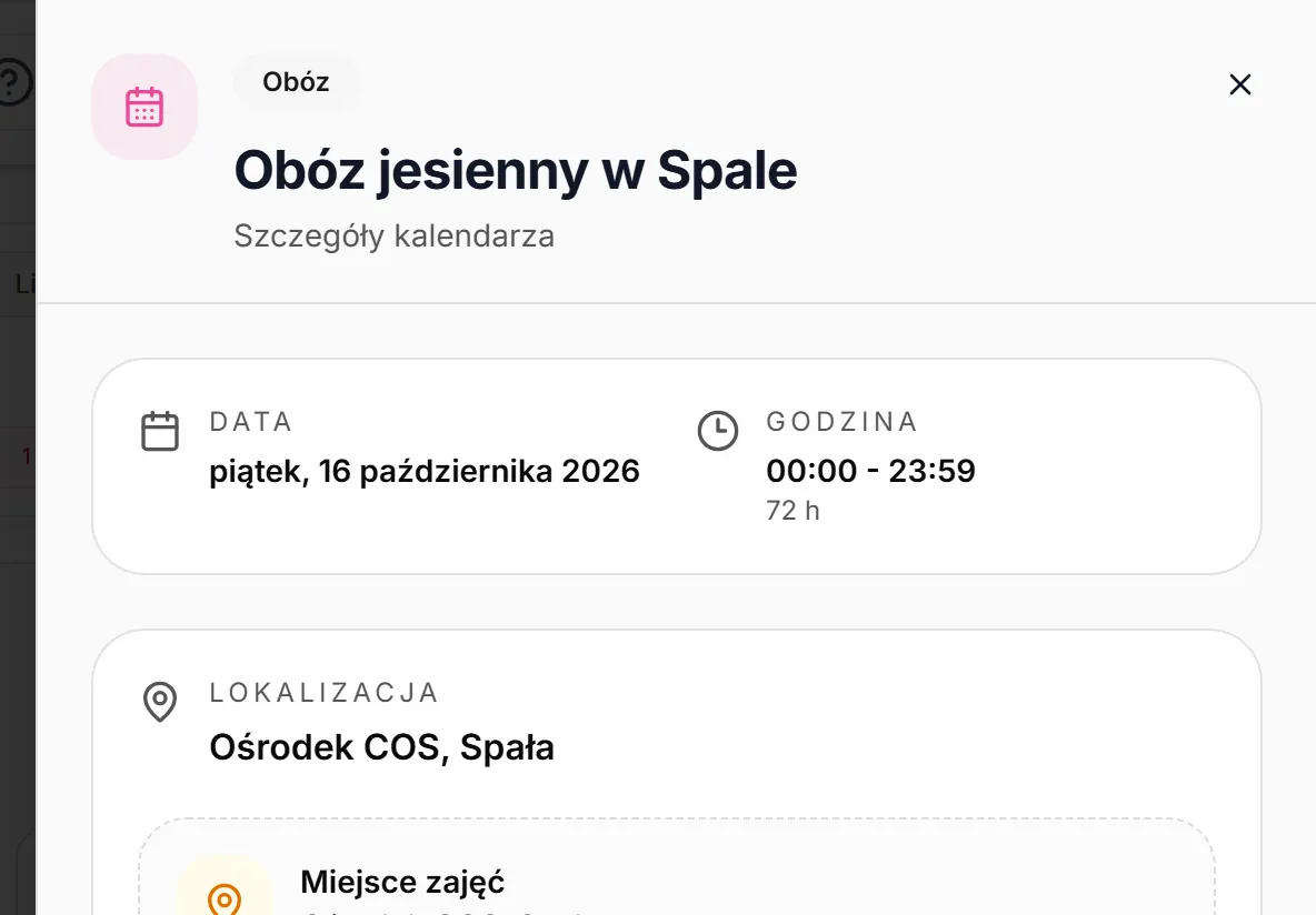 Panel obozu