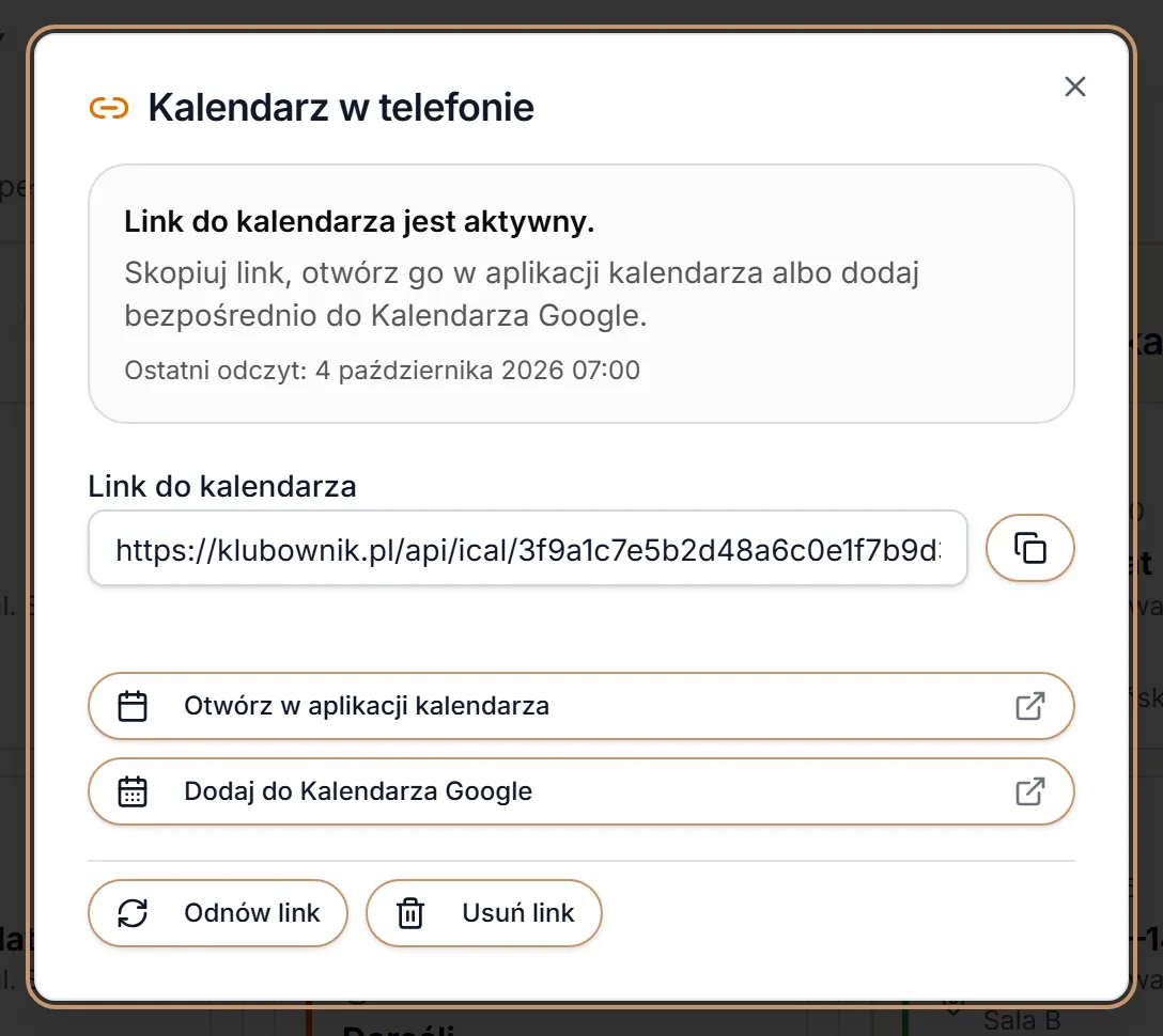 Data ostatniego odczytu linku