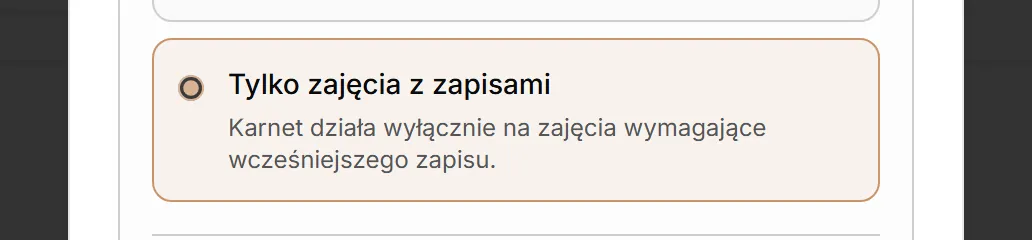 Tylko zajęcia z zapisami