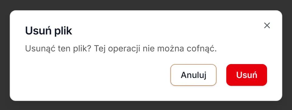 Usuwanie załącznika
