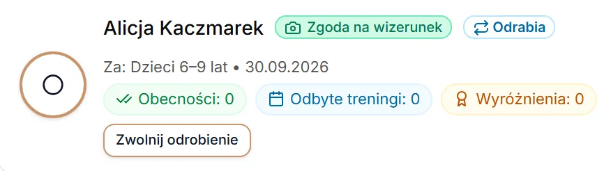 Osoba odrabiająca zajęcia