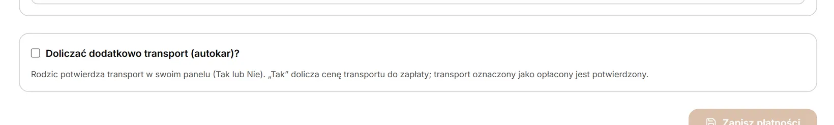 Transport wyłączony