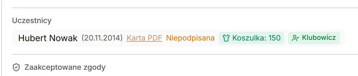 Dziecko połączone z uczestnikiem klubu