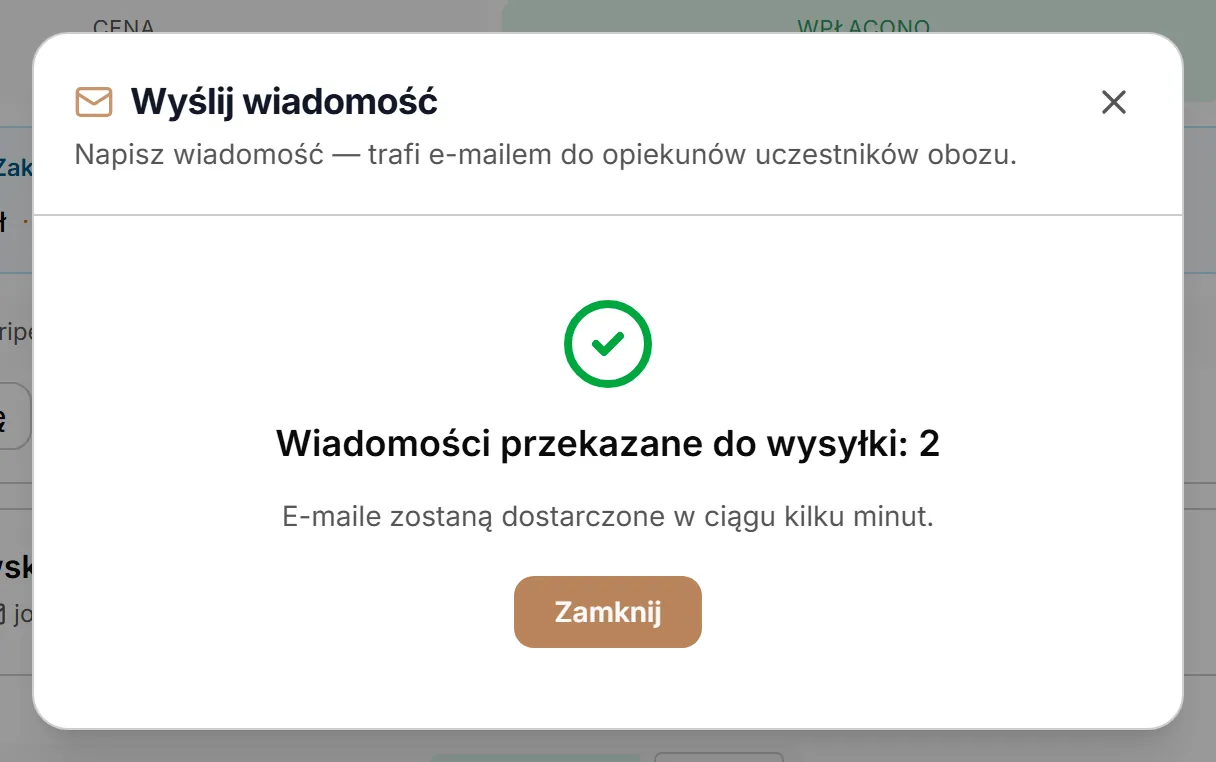 Wiadomości przekazane do wysyłki