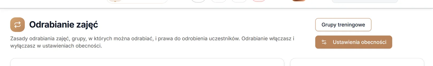Nagłówek ekranu Odrabianie zajęć