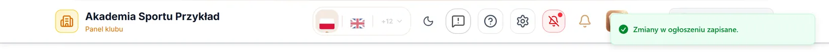Komunikat po zapisaniu