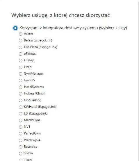 Lista integratorów Espago