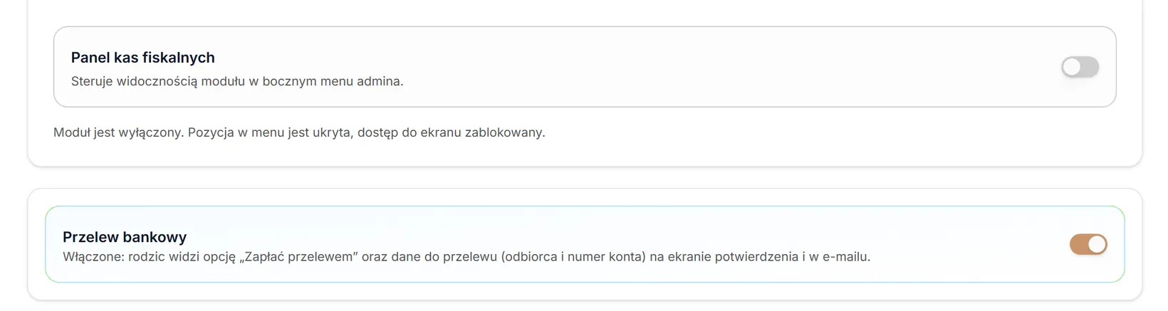 Kasy fiskalne i przelew bankowy