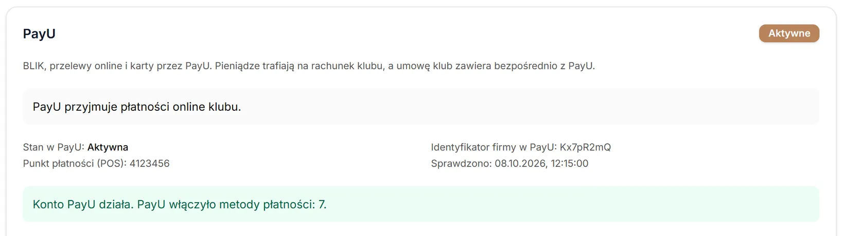 PayU jako operator płatności online klubu