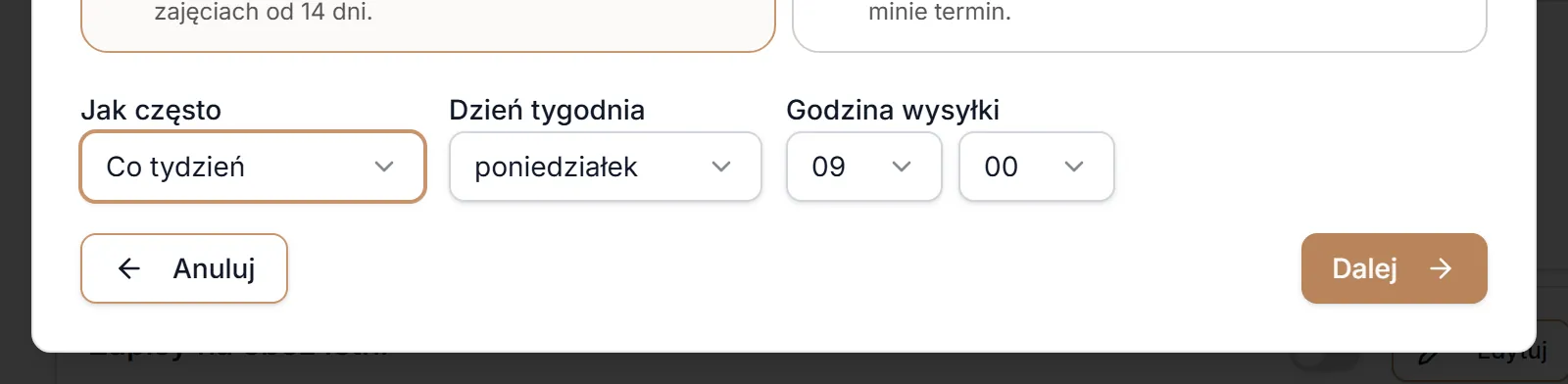 Co tydzień — dzień tygodnia