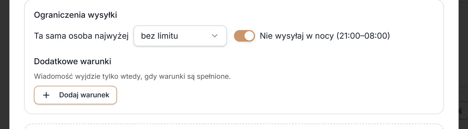 Ograniczenia wysyłki i dodatkowe warunki