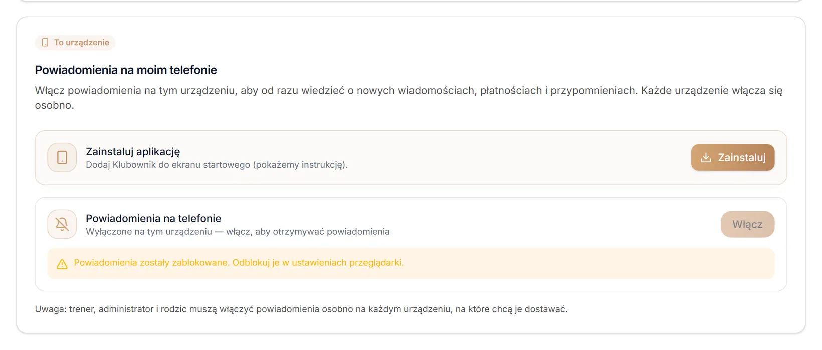 Powiadomienia na Twoim urządzeniu