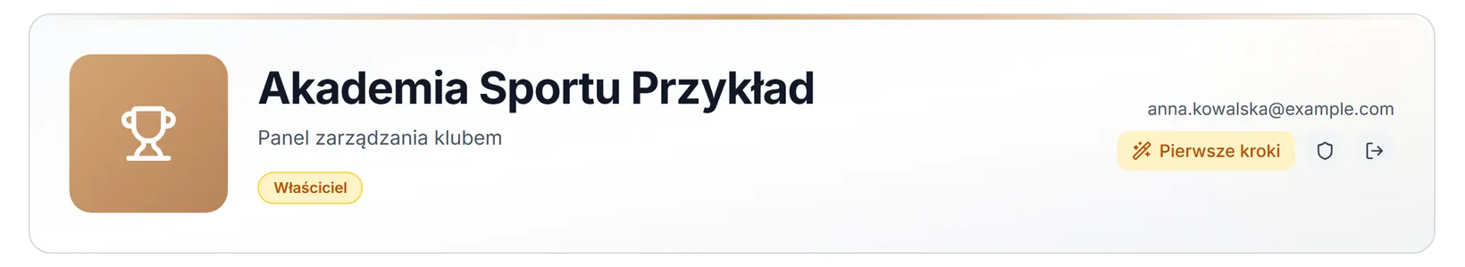 Nagłówek klubu na pulpicie