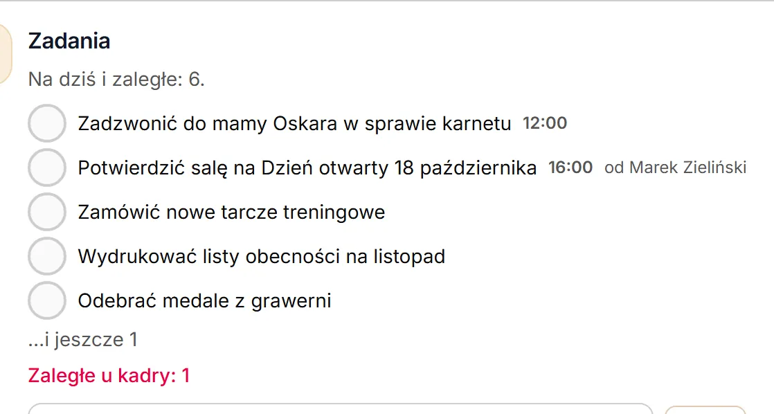 Więcej niż pięć zadań