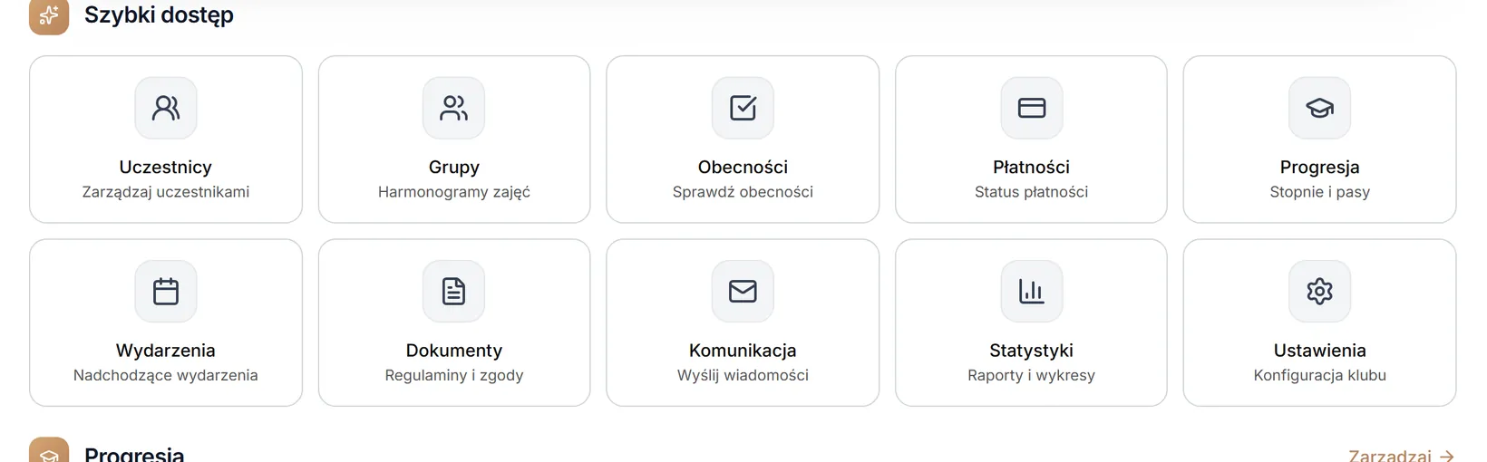 Tryb Roboczy — Szybki dostęp