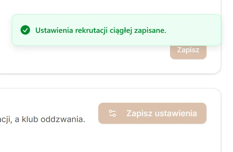 Rekrutacja ciągła zapisana