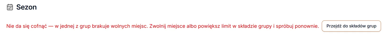 Cofnięcie zablokowane przez pełną grupę