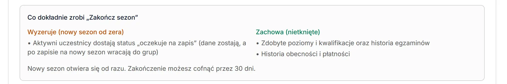 Wyjaśnienie w klubie bez grywalizacji