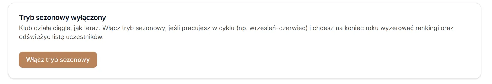 Tryb sezonowy wyłączony