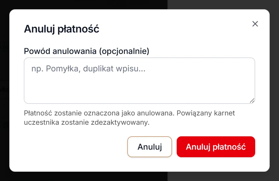 Anulowanie nieopłaconej należności