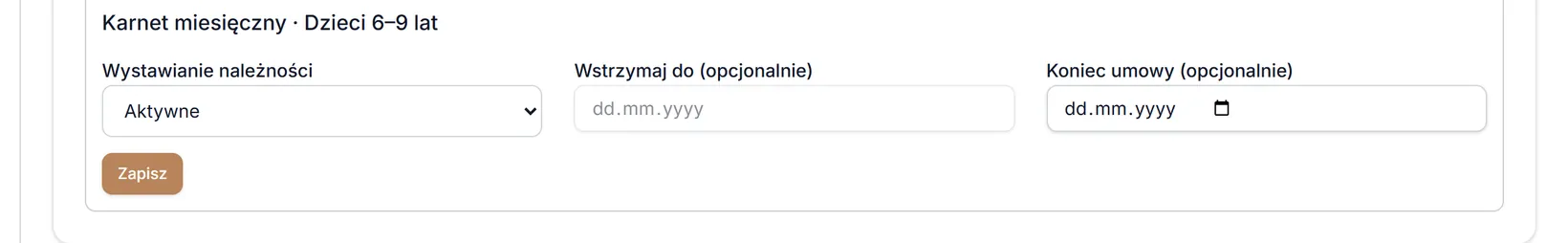 Automatyczna kontynuacja karnetów w profilu