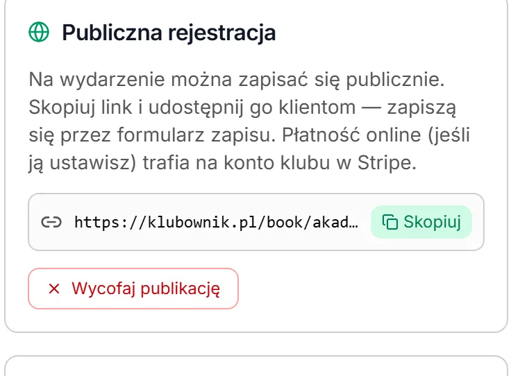 Link do publicznego zapisu